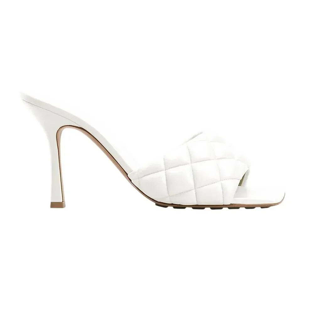 Bottega Veneta Quilted Cream Lido Mules Size 7 US / 37 EU
